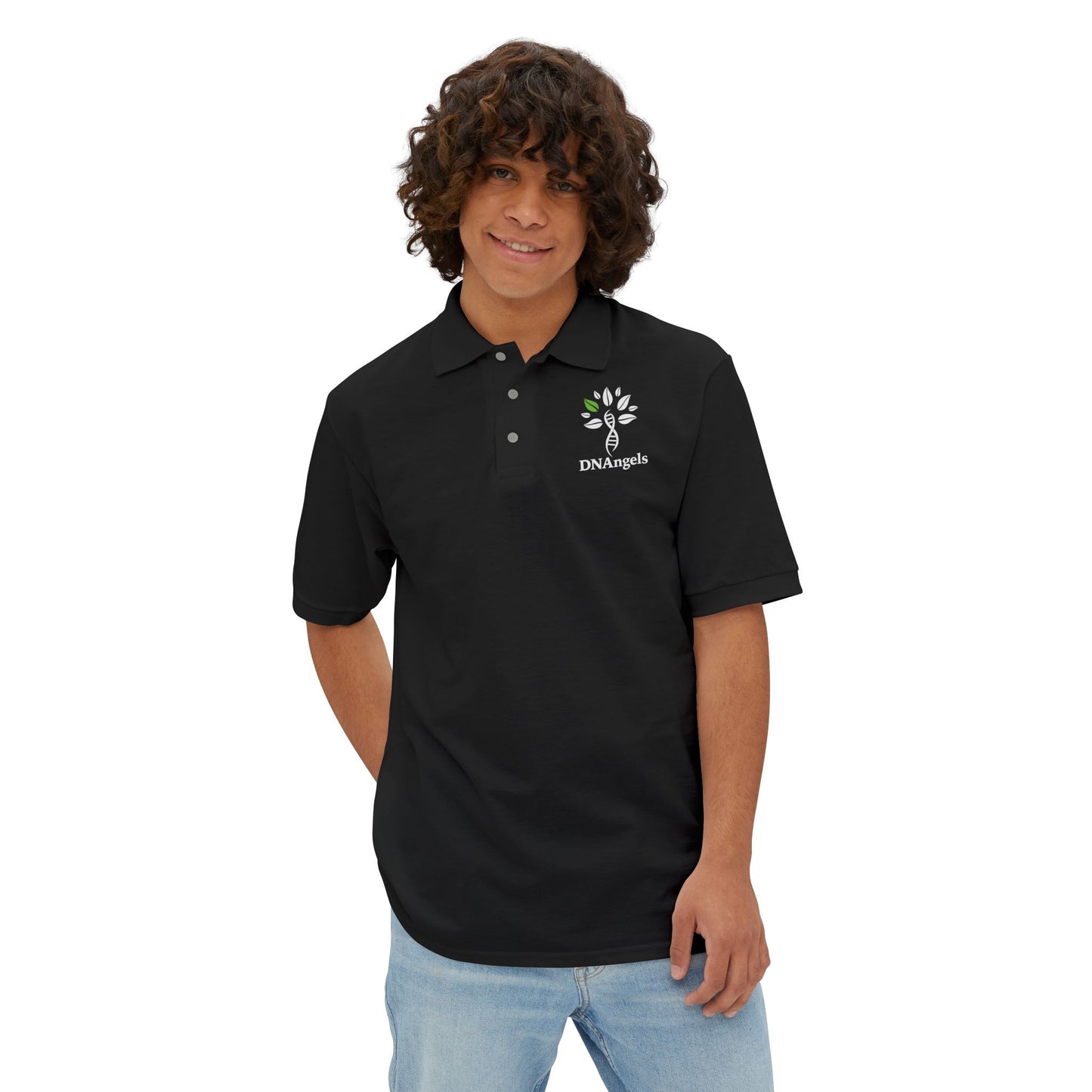 DNAngels Men's Piqué Polo - Stylish Comfort for Everyone