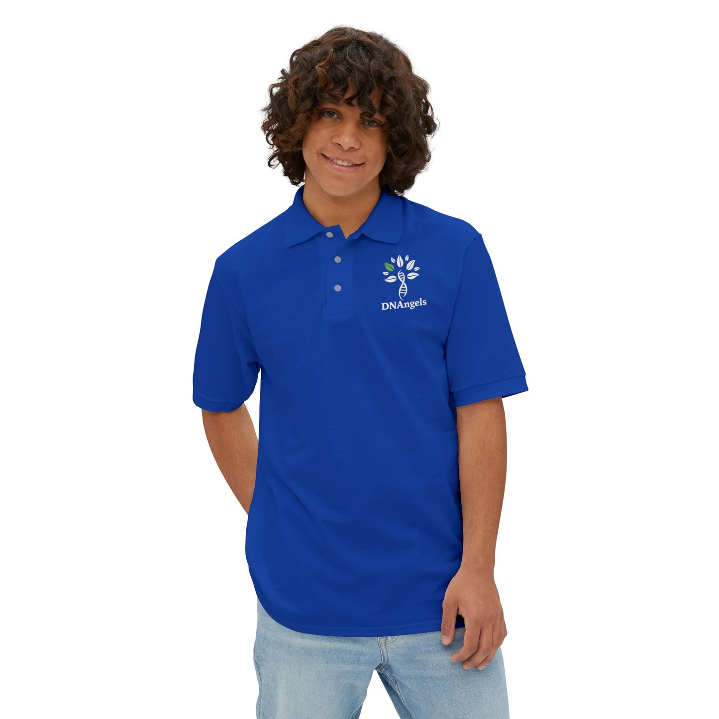 DNAngels Men's Piqué Polo - Stylish Comfort for Everyone
