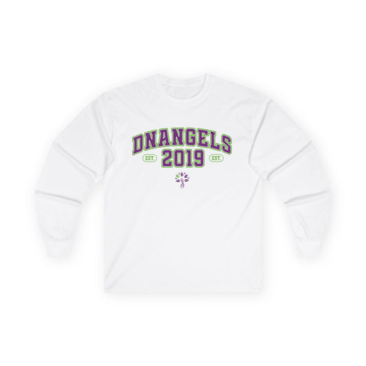 Unisex Long Sleeve Tee with DNANGELS 2019 Design, Casual Wear, Holiday Gift, College Apparel, Comfortable Shirt, Unique Graphic Tee