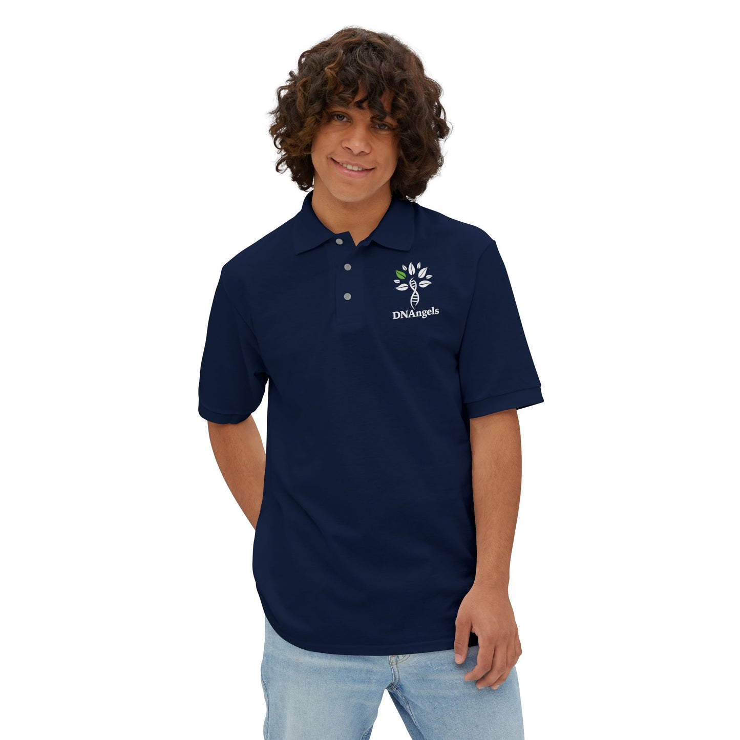DNAngels Men's Piqué Polo - Stylish Comfort for Everyone