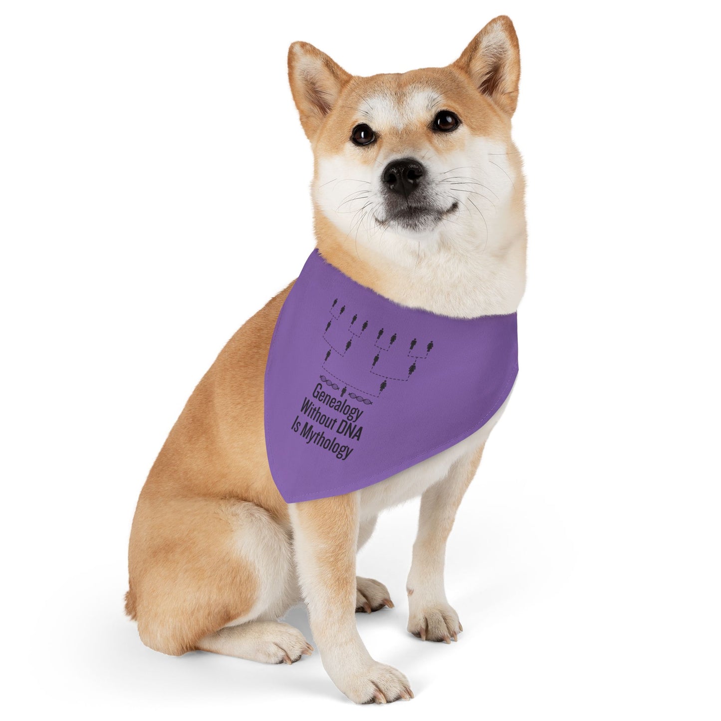 Purple Pet Bandana Collar - "Genealogy Without DNA Is Mythology" - Stylish Accessory for Dog Lovers