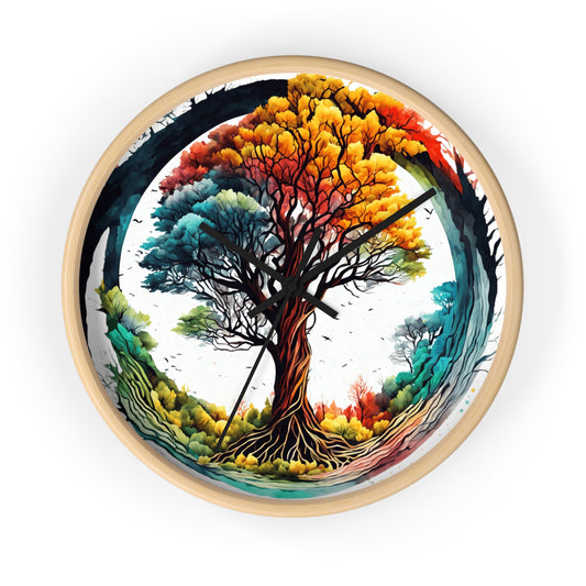 Colorful Tree of Life Wall Clock