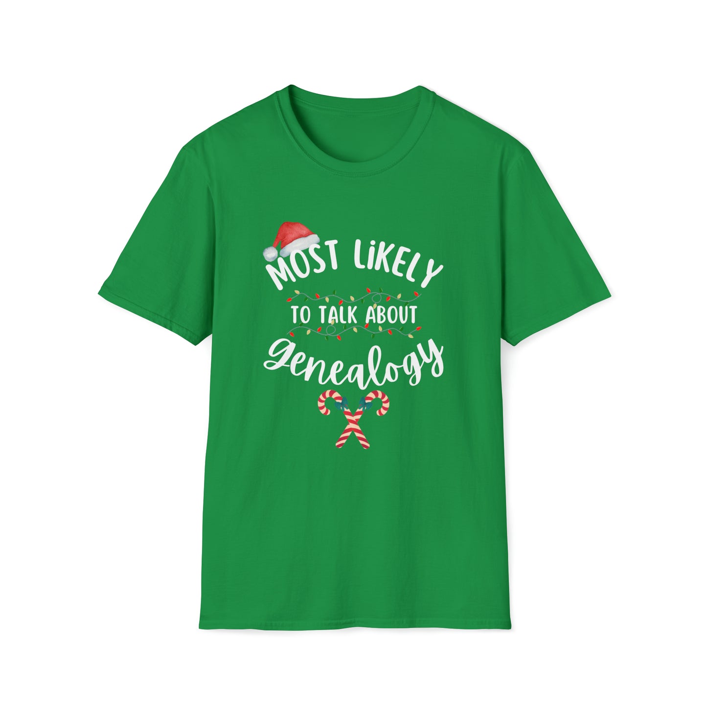 Most Likely To Talk About Genealogy Unisex Softstyle T-Shirt