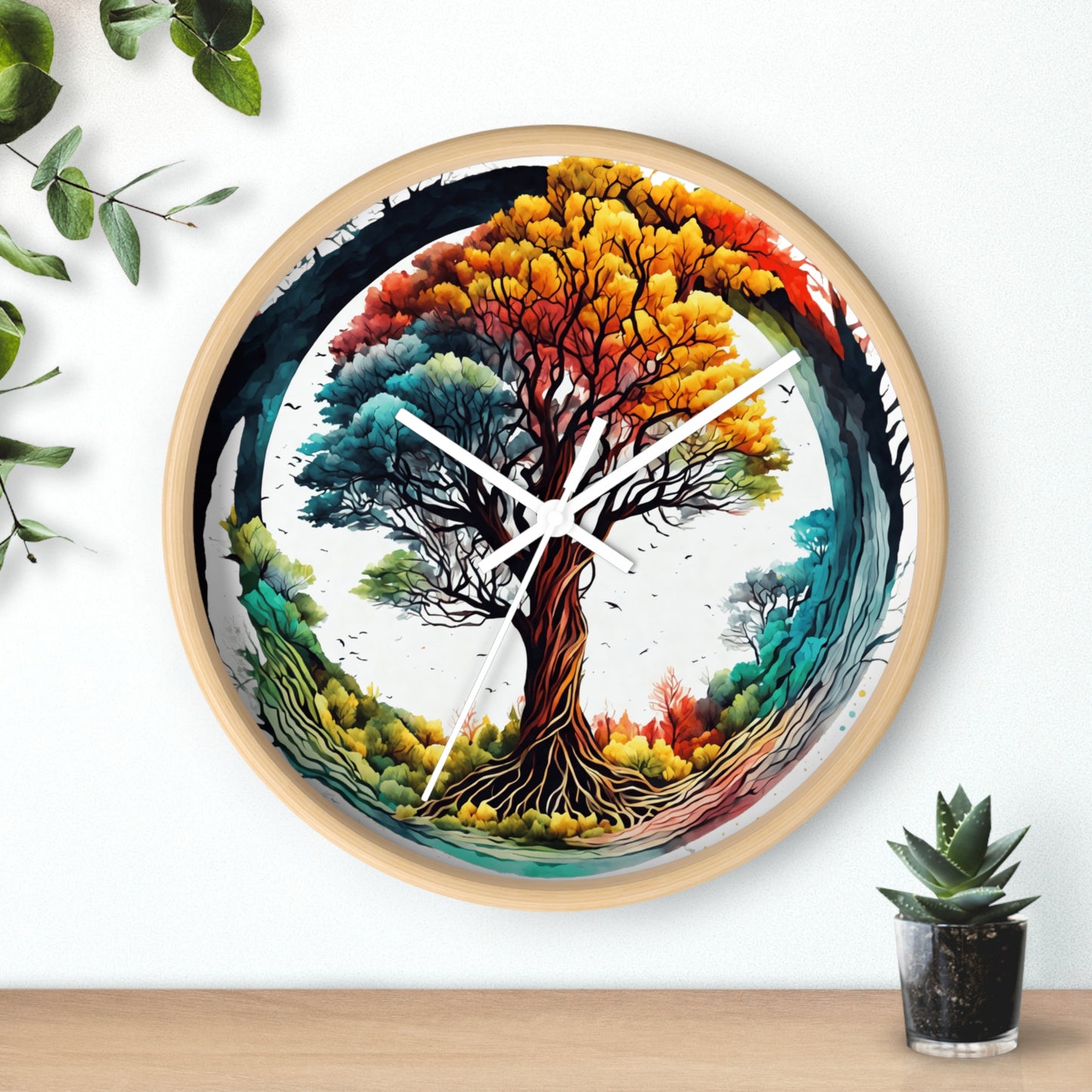 Colorful Tree of Life Wall Clock