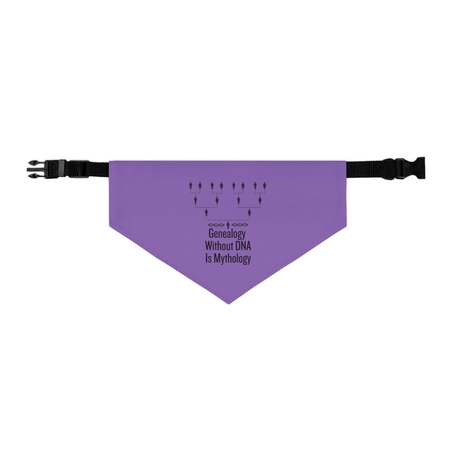 Purple Pet Bandana Collar - "Genealogy Without DNA Is Mythology" - Stylish Accessory for Dog Lovers
